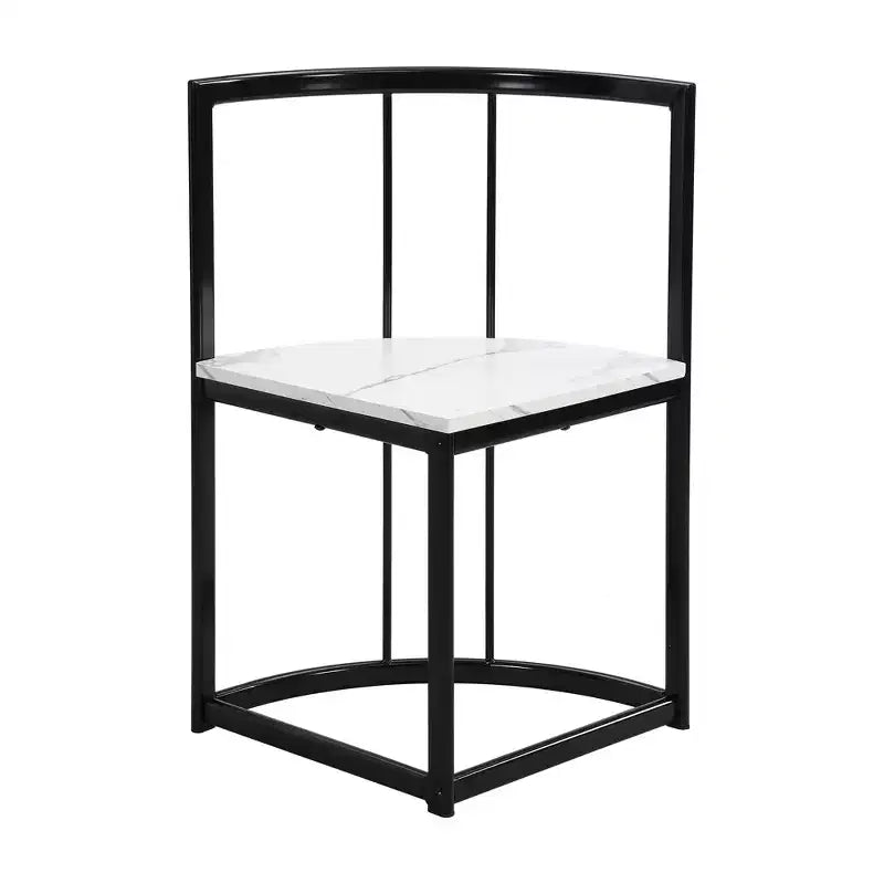 Ensemble de salle à manger moderne 7 pièces avec plateau en faux marbre et 6 chaises 4N - ModernLuxe