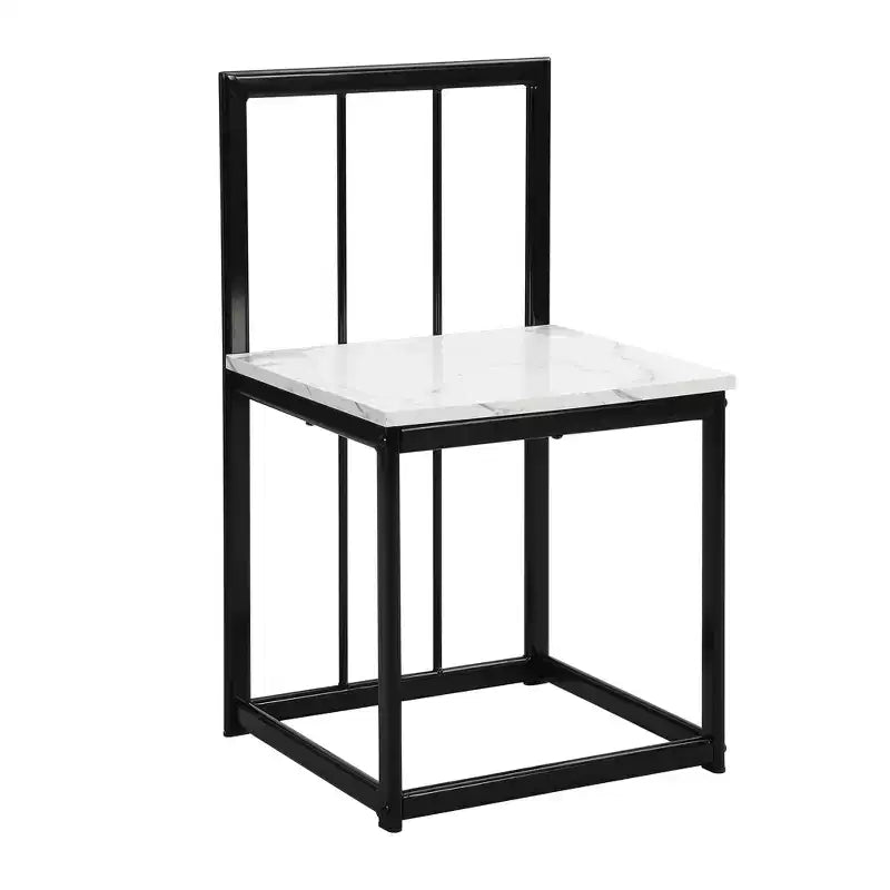 Ensemble de salle à manger moderne 7 pièces avec plateau en faux marbre et 6 chaises 4N - ModernLuxe