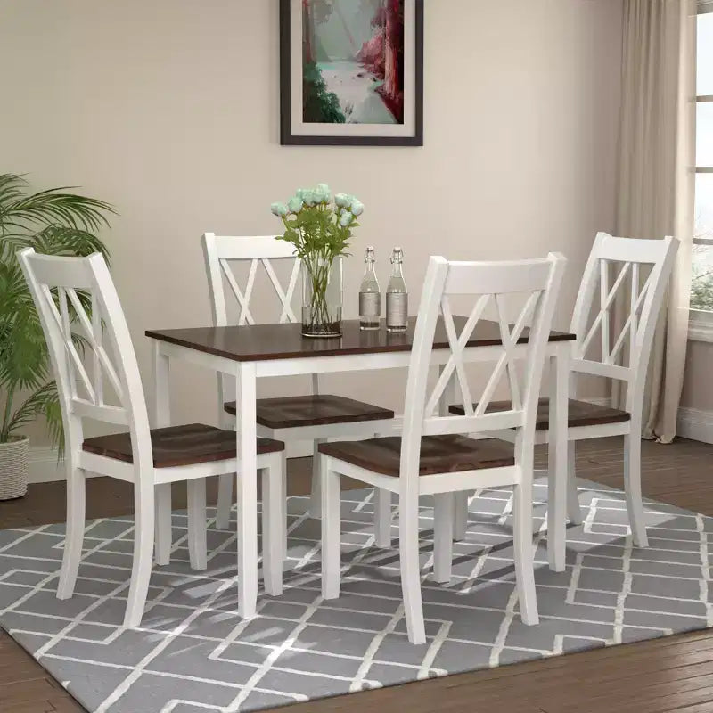 Ensemble de salle à manger 5 pièces et 4 chaises de salle à manger Whisen au design élégant