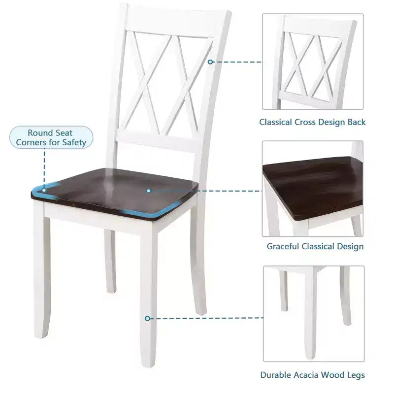 Ensemble de salle à manger 5 pièces et 4 chaises de salle à manger Whisen au design élégant