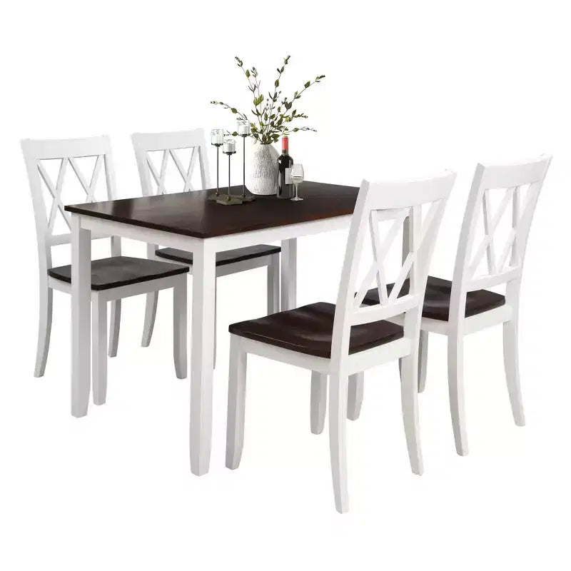 Ensemble de salle à manger 5 pièces et 4 chaises de salle à manger Whisen au design élégant