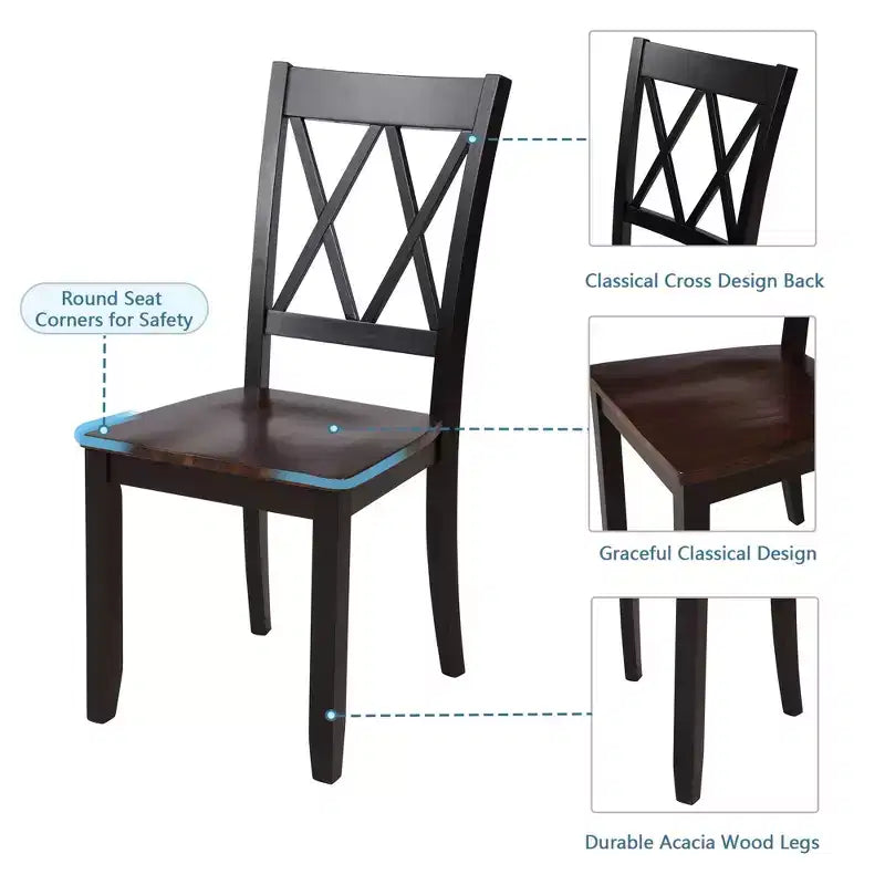 Ensemble de salle à manger 5 pièces et 4 chaises de salle à manger Whisen au design élégant