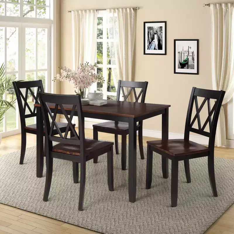 Whisen Elegant Design 5-Piece Dining Set and 4 Dining Chairs
