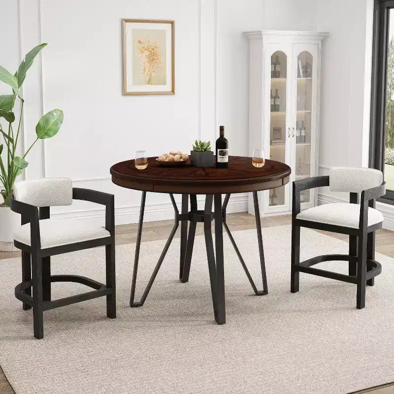 Ensemble de bar 3 pièces en bois et métal rembourré Olivia Christopher Knight Home