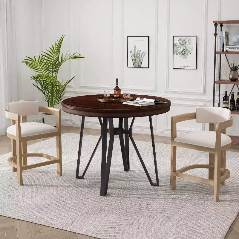 Ensemble de bar 3 pièces en bois et métal rembourré Olivia Christopher Knight Home