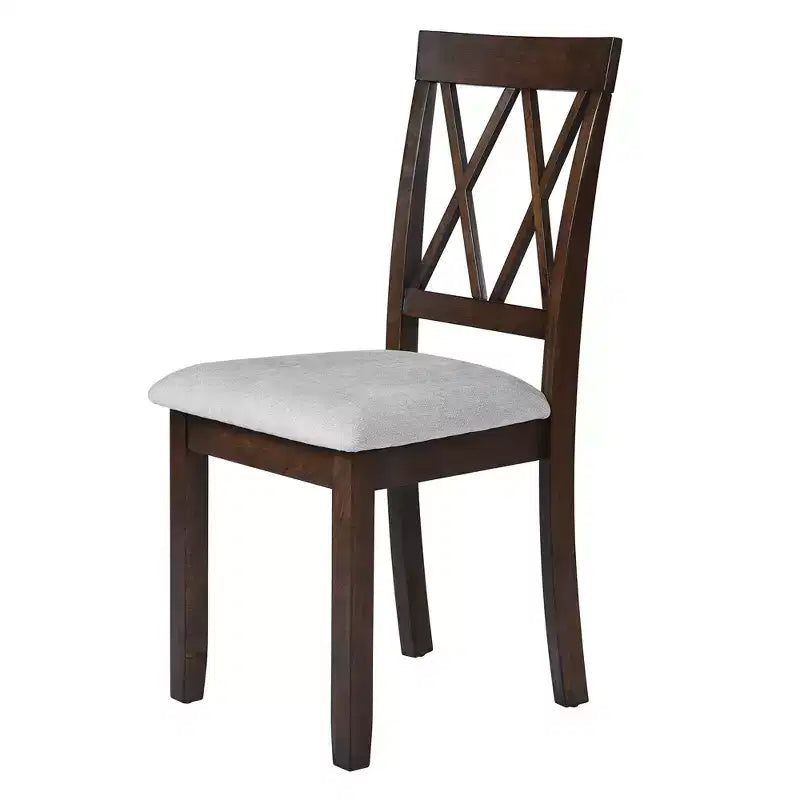 Ensemble de table à manger extensible 3/5 pièces, petite dinette avec table à abattants et chaises rembourrées, Naturel/Espresso/Marron-ModernLuxe