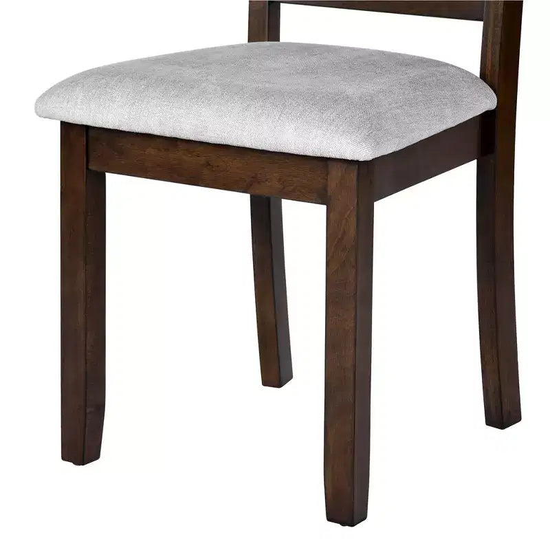 Ensemble de table à manger extensible 3/5 pièces, petite dinette avec table à abattants et chaises rembourrées, Naturel/Espresso/Marron-ModernLuxe