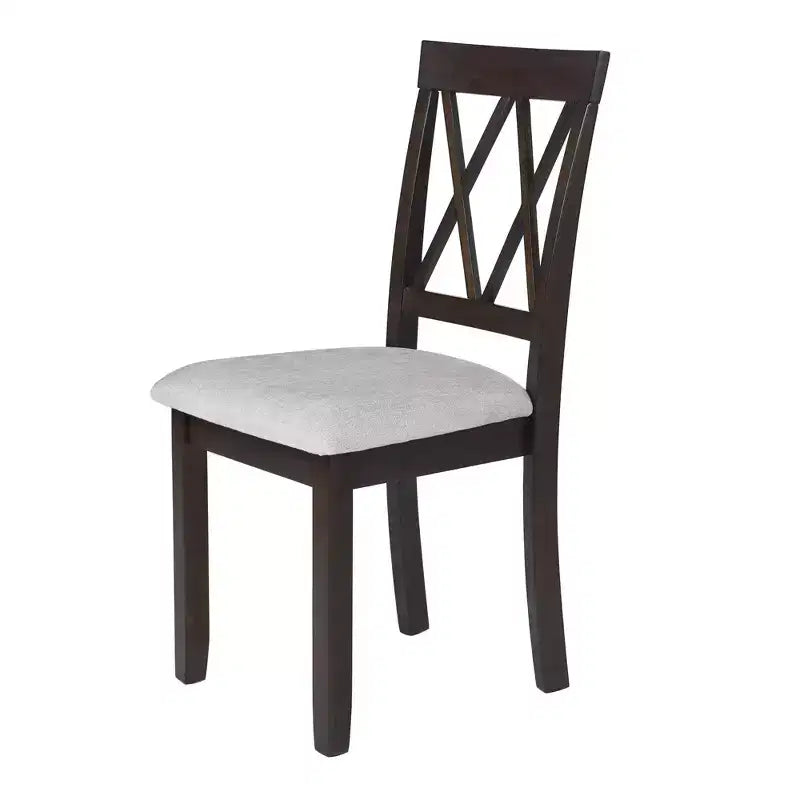 Ensemble de table à manger extensible 3/5 pièces, petite dinette avec table à abattants et chaises rembourrées, Naturel/Espresso/Marron-ModernLuxe