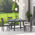 Whisen Wood Dining Table Set, Round Extendable Dining Table with 4 Dining Chairs