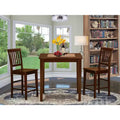 HomeStock Vernon 3 Piece Counter Height Dining Set Mahogany