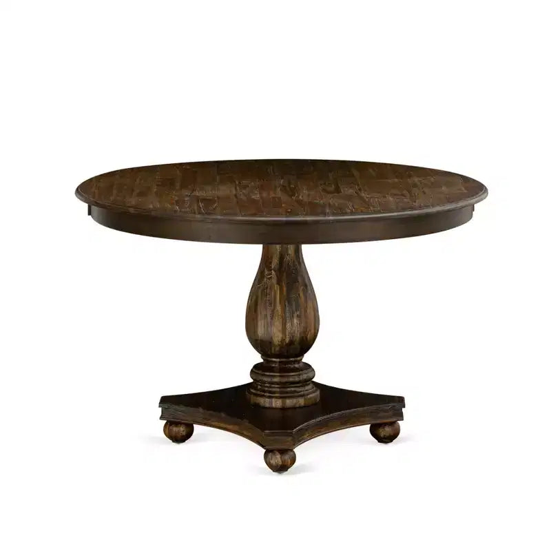 Ensemble de salle à manger rond 7 pièces HomeStock Jacobean vieilli