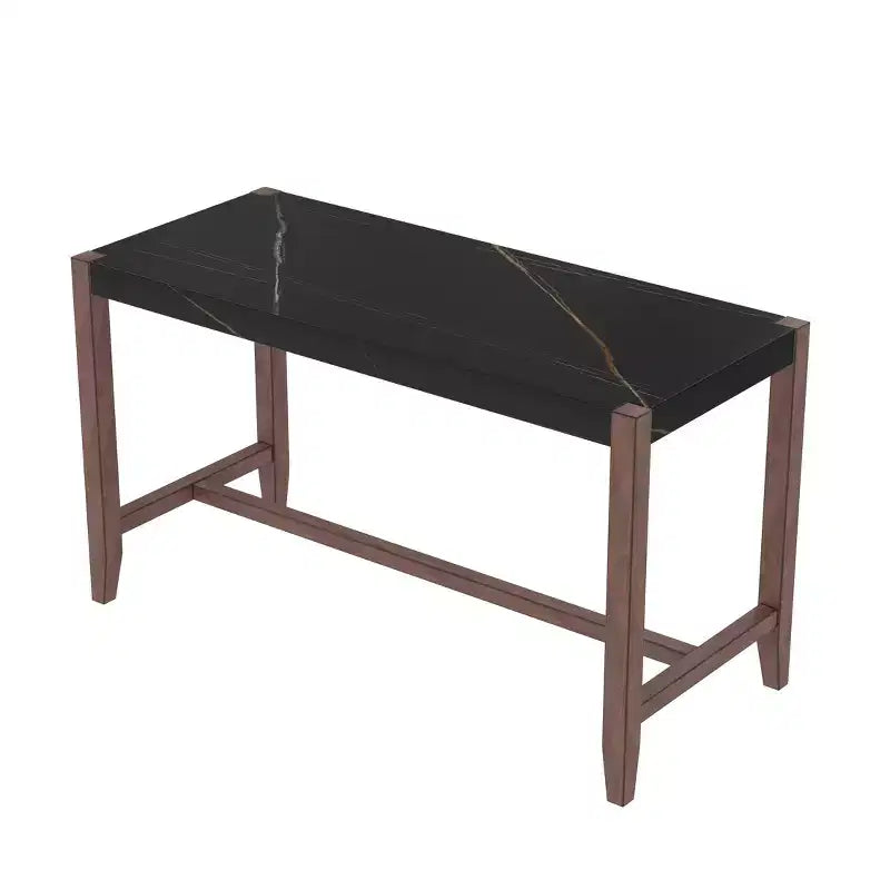 Ensemble de salle à manger 5 pièces hauteur bar avec 4 tabourets de bar rembourrés et table en faux marbre, ensemble de salle à manger hauteur comptoir style bistrot, moderne du milieu du siècle - ModernLuxe