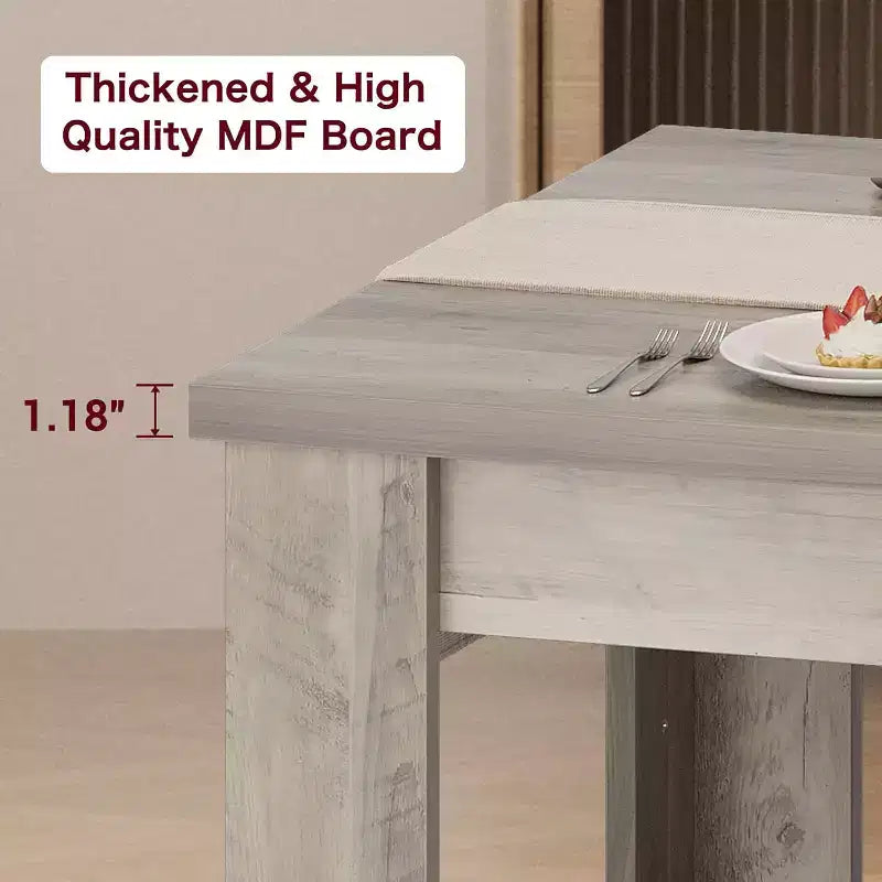 Table de salle à manger rustique de 160 cm pour 4-6 personnes, table de cuisine rectangulaire en bois, pour salle à manger, cuisine