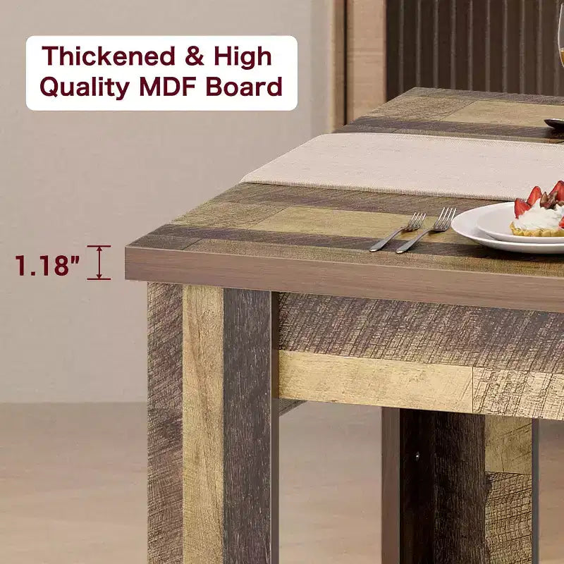 Table de salle à manger rustique de 160 cm pour 4-6 personnes, table de cuisine rectangulaire en bois, pour salle à manger, cuisine