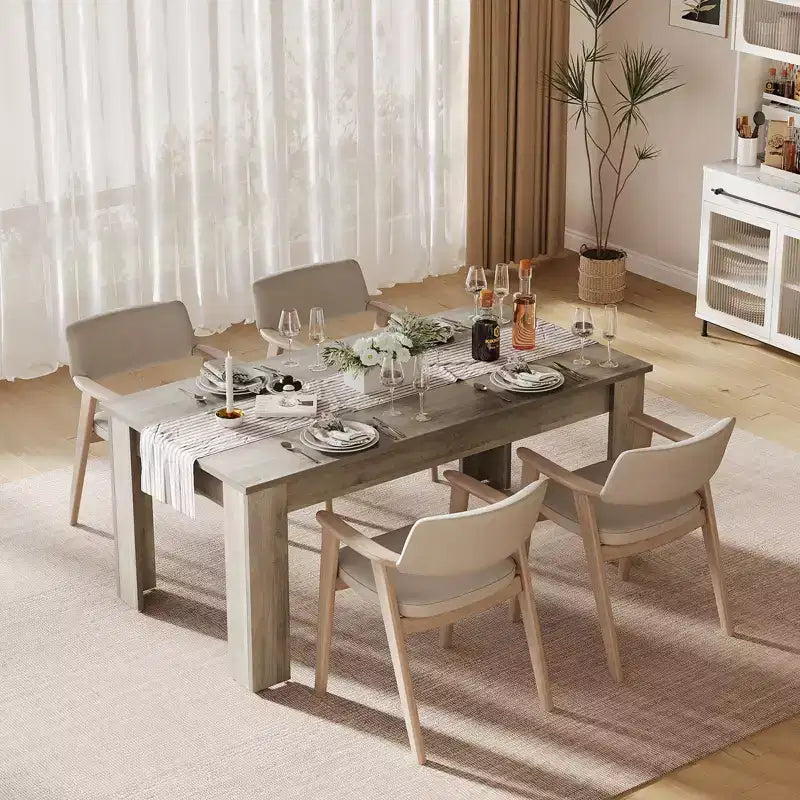 Table de salle à manger rustique de 160 cm pour 4-6 personnes, table de cuisine rectangulaire en bois, pour salle à manger, cuisine