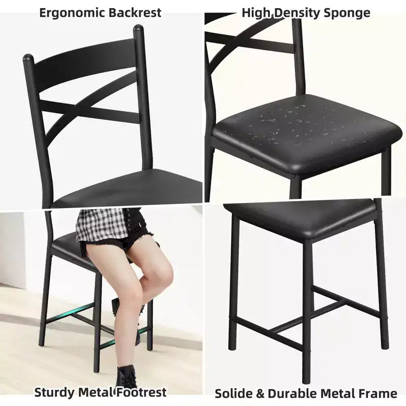 Ensemble de table à manger, ensemble de table de cuisine hauteur comptoir pour 2 personnes avec étagères de rangement, table de bar extensible