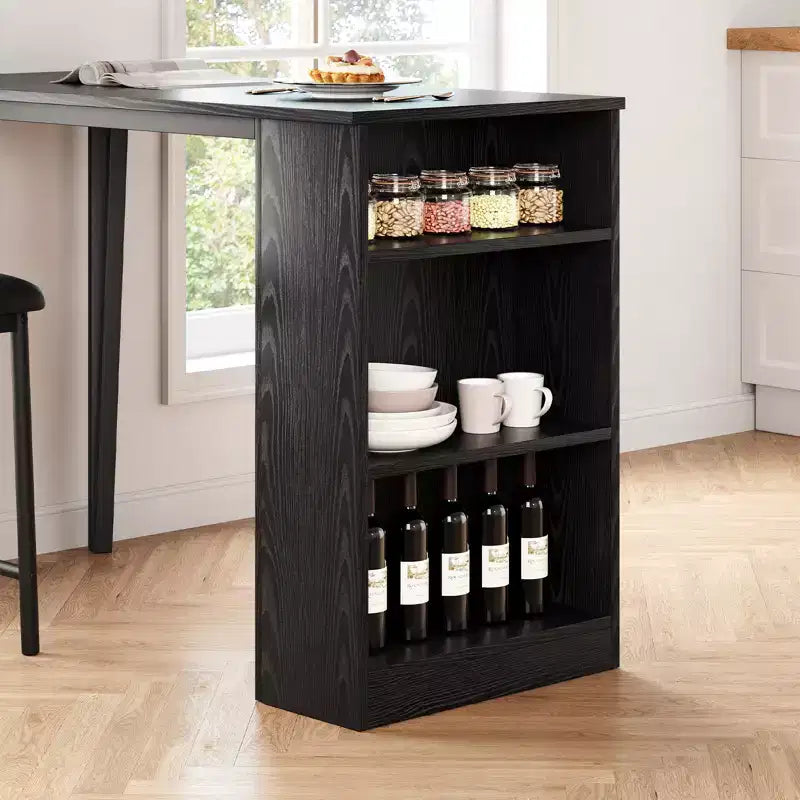Ensemble de table à manger, ensemble de table de cuisine hauteur comptoir pour 2 personnes avec étagères de rangement, table de bar extensible