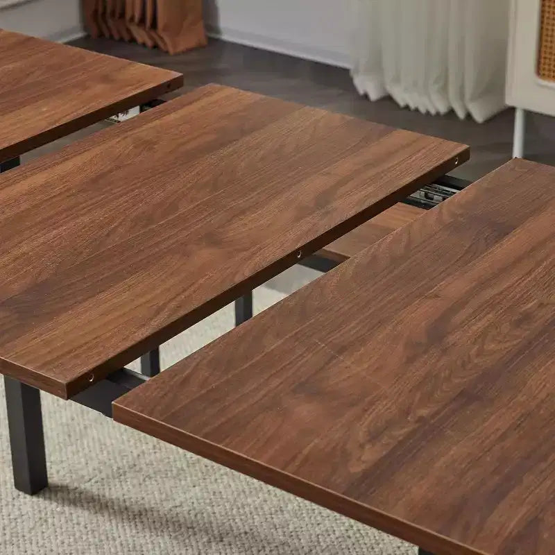 Ensemble de table à manger extensible VINGLI pour 4 à 6 personnes, ensemble de table pliable et extensible avec 2 bancs, table de cuisine pliable pour 6 personnes