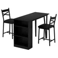 CuisinSmart 3-Piece Dining Table Set for 2, High Top Kitchen Bar Table with 3 Tier Storage Shelves & 2 Stool, Expandable Bar Dining Room Set