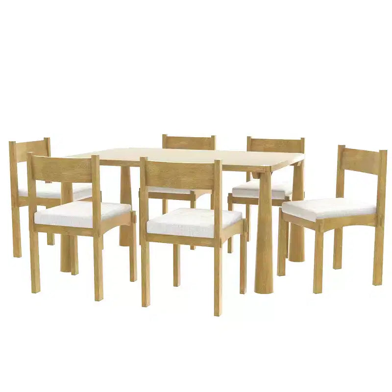 Ensemble de salle à manger rétro 7 pièces Merax pour 6 personnes