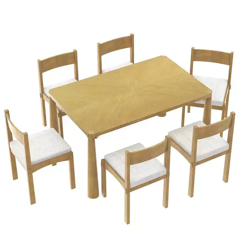 Ensemble de salle à manger rétro 7 pièces Merax pour 6 personnes