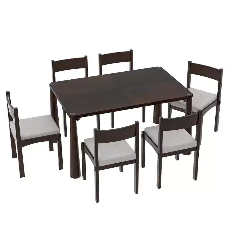 Ensemble de salle à manger rétro 7 pièces Merax pour 6 personnes