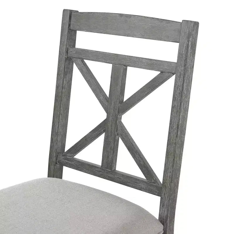 ModernLuxe Ensemble de salle à manger extensible 5 pièces pour 4 personnes, style rustique avec 4 chaises de salle à manger rembourrées, vintage rétro, marron + blanc antique/gris