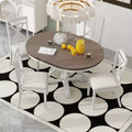 ModernLuxe 5 Piece Extendable Dining Table Set for 4, Farmhouse Dining Set with 4 Upholstered Dining Chairs, Vintage Retro, Brown+Antique White/Grey