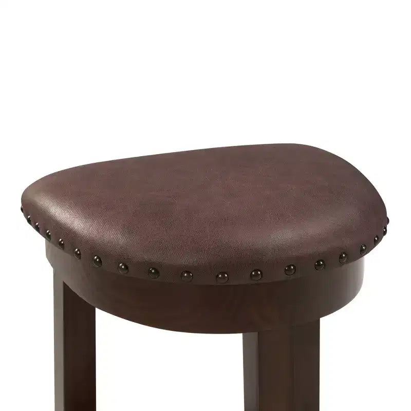 Ensemble de table de bar 4 pièces avec 3 tabourets de bar en PU, ensemble de salle à manger hauteur comptoir en bois massif, table de petit-déjeuner avec tabourets - ModernLuxe