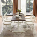 Probe Hues 6 Person Rectangular Double Pedestal Dining Table Set