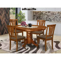 HomeStock Belmont 5-Piece Dining Room Table Set, Saddle Brown