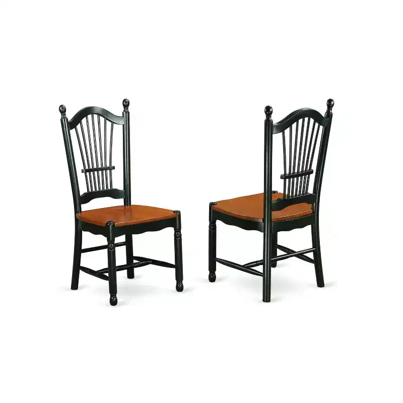Ensemble de salle à manger HomeStock Belmont 7 pièces avec une table Kenley et 6 chaises de salle à manger au fini noir et cerisier