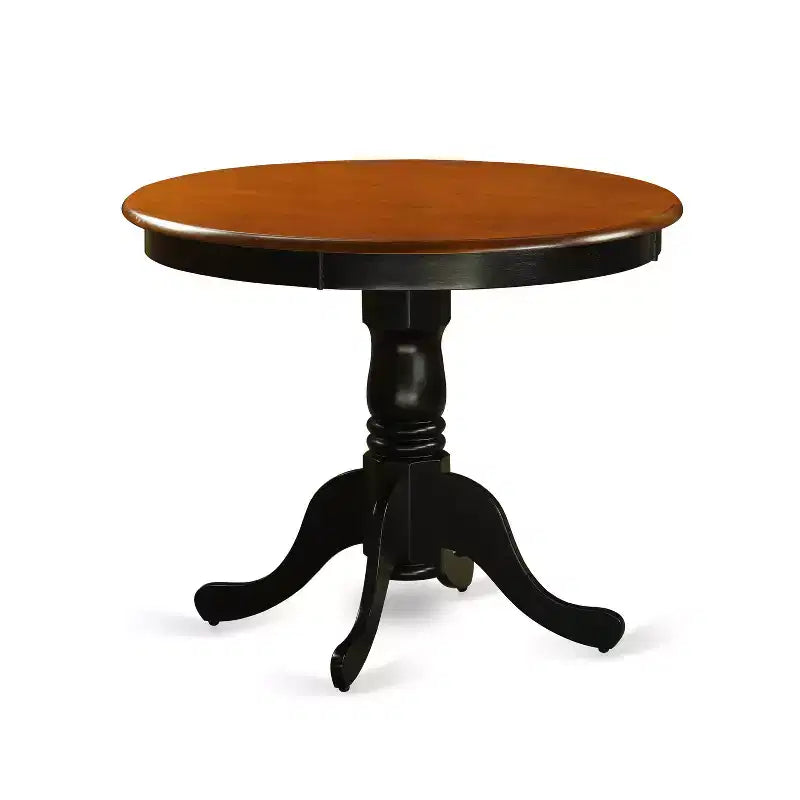 Ensemble de table familiale arrondie HomeStock Belmont de 36 pouces avec deux chaises de cuisine à assise en bois massif