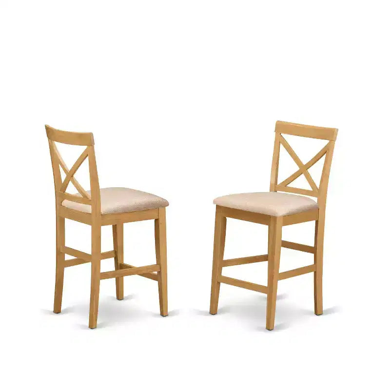 Ensemble de cuisine 5 pièces HomeStock Belmont comprenant une table à manger carrée et 4 chaises de salle à manger, 36x36 pouces, chêne
