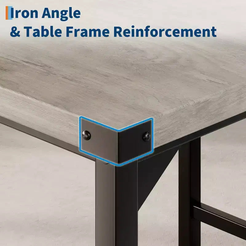 Ensemble de table à manger pour 2 personnes avec table de hauteur comptoir et 2 tabourets rembourrés, ensemble de table de cuisine 3 pièces avec protection d'angle, pour cuisine, appartement, pub