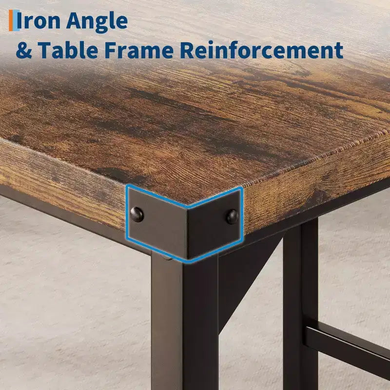 Ensemble de table à manger pour 2 personnes avec table de hauteur comptoir et 2 tabourets rembourrés, ensemble de table de cuisine 3 pièces avec protection d'angle, pour cuisine, appartement, pub