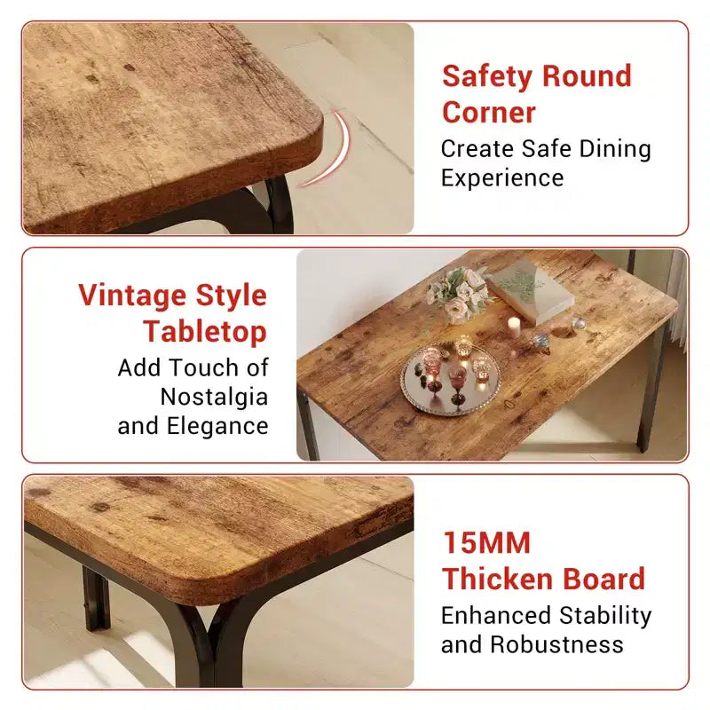 Table à manger pour 4, ensemble table et chaises compact de 5 pièces, ensemble table à dîner carrée, avec 4 chaises rembourrées, ensembles 5 pièces pour cuisine et salle à manger pour petits espaces