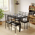 Dining Table for 4,Small Table & Chairs Set of 5,Square Dinner Table Set,with 4 Upholstered Chairs,5 Pcs Kitchen & Dining Room Sets for Small Space