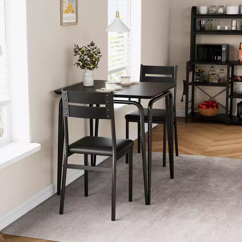 Table de salle à manger pour 2, petit ensemble table et chaises pour 2, ensemble de dînette carré avec 2 chaises, ensemble de cuisine et salle à manger 3 pièces pour petit espace, appartement