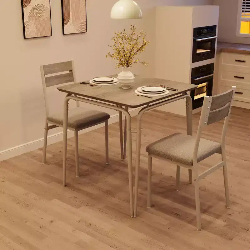 Table de salle à manger pour 2, petit ensemble table et chaises pour 2, ensemble de dînette carré avec 2 chaises, ensemble de cuisine et salle à manger 3 pièces pour petit espace, appartement
