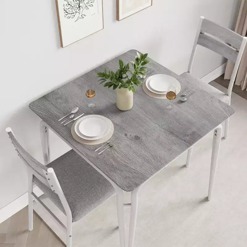 Table de salle à manger pour 2, petit ensemble table et chaises pour 2, ensemble de dînette carré avec 2 chaises, ensemble de cuisine et salle à manger 3 pièces pour petit espace, appartement