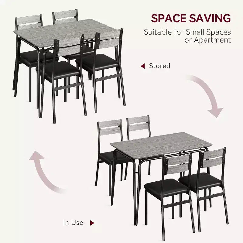 Ensemble de salle à manger pour 4, table de cuisine avec 4 chaises rembourrées, ensemble de petite table à manger de 5 pièces, table de salle à manger pour cuisine ou salle à manger