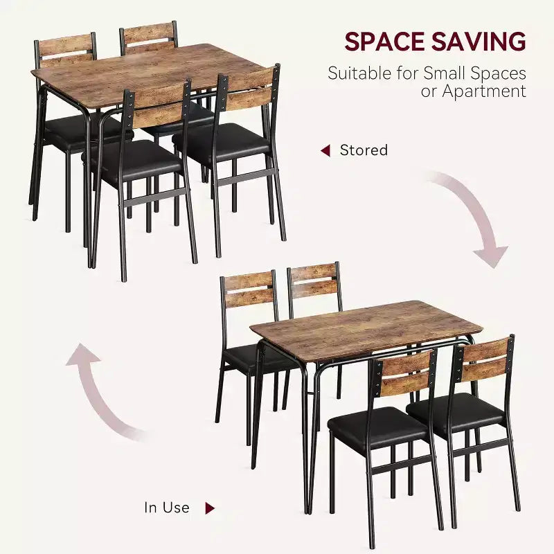 Ensemble de salle à manger pour 4, table de cuisine avec 4 chaises rembourrées, ensemble de petite table à manger de 5 pièces, table de salle à manger pour cuisine ou salle à manger