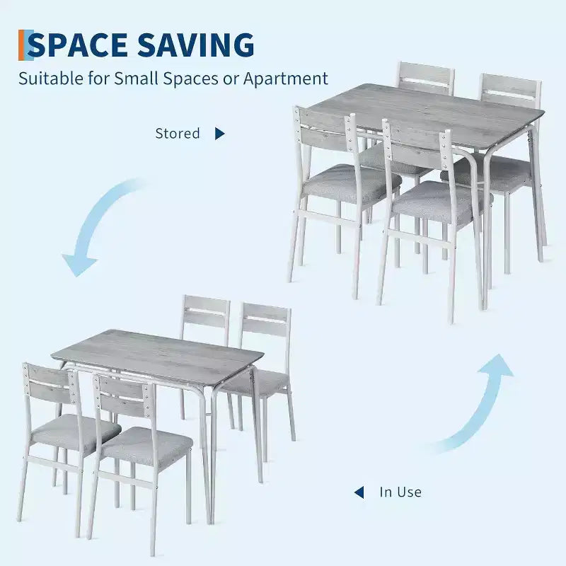 Ensemble de salle à manger pour 4, table de cuisine avec 4 chaises rembourrées, ensemble de petite table à manger de 5 pièces, table de salle à manger pour cuisine ou salle à manger