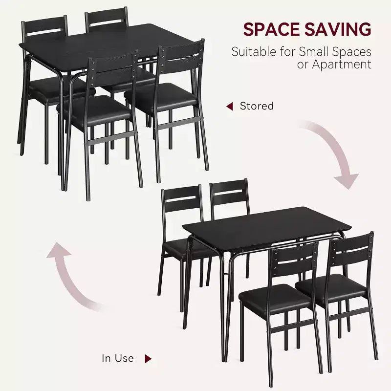 Ensemble de salle à manger pour 4, table de cuisine avec 4 chaises rembourrées, ensemble de petite table à manger de 5 pièces, table de salle à manger pour cuisine ou salle à manger
