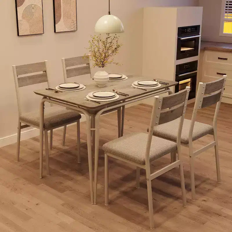 Ensemble de salle à manger pour 4, table de cuisine avec 4 chaises rembourrées, ensemble de petite table à manger de 5 pièces, table de salle à manger pour cuisine ou salle à manger
