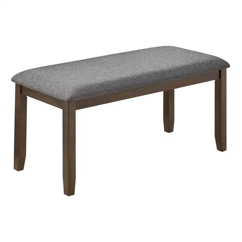 Ensemble de salle à manger 6 pièces Andrea en bois et tissu avec banc et chaises à dossier croisé de GDFStudio