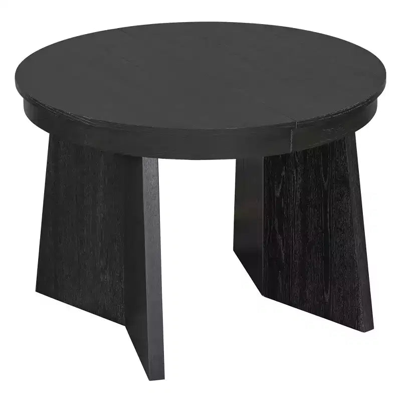 Ensemble de salle à manger rond rétro 5 pièces Polibi avec chaises rembourrées à dossier en rotin