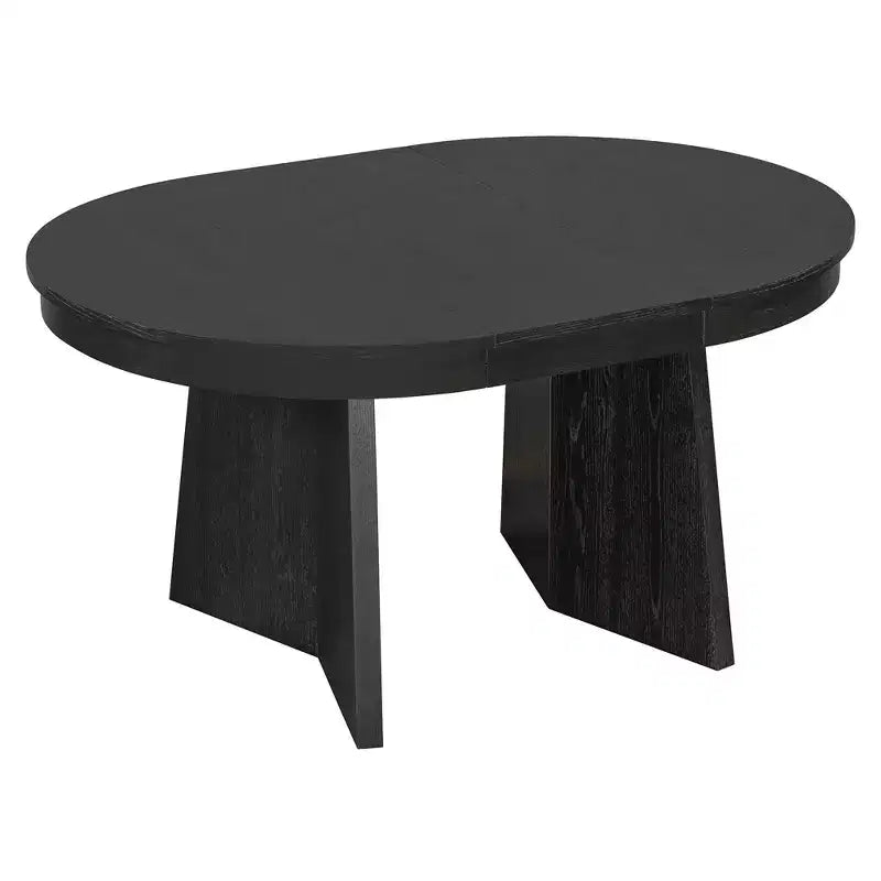Ensemble de salle à manger rond rétro 5 pièces Polibi avec chaises rembourrées à dossier en rotin