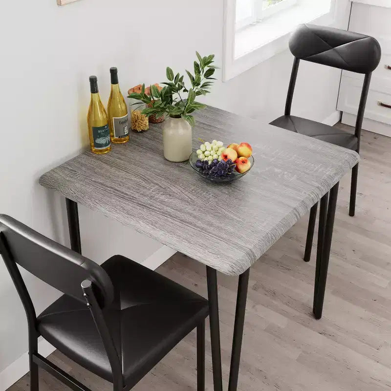Ensemble de cuisine 3 pièces Table à manger en bois pour 2 personnes Table et chaises carrées Petit ensemble de table de ferme pour cuisine restaurant